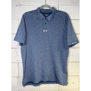 Oakley Polo Shirt Men Medium Blue Short Sleeve